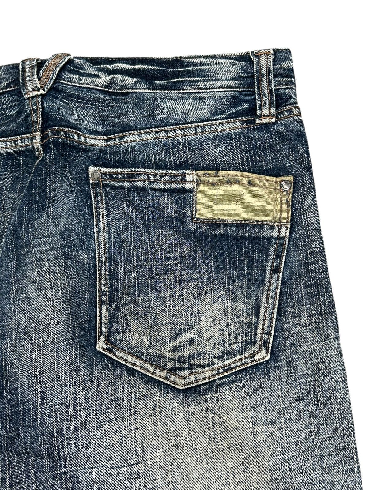Le Grande Bleu (L.G.B.) Vintage Sorridere Washed Whisker Distressed Size US 33 - 17 Thumbnail