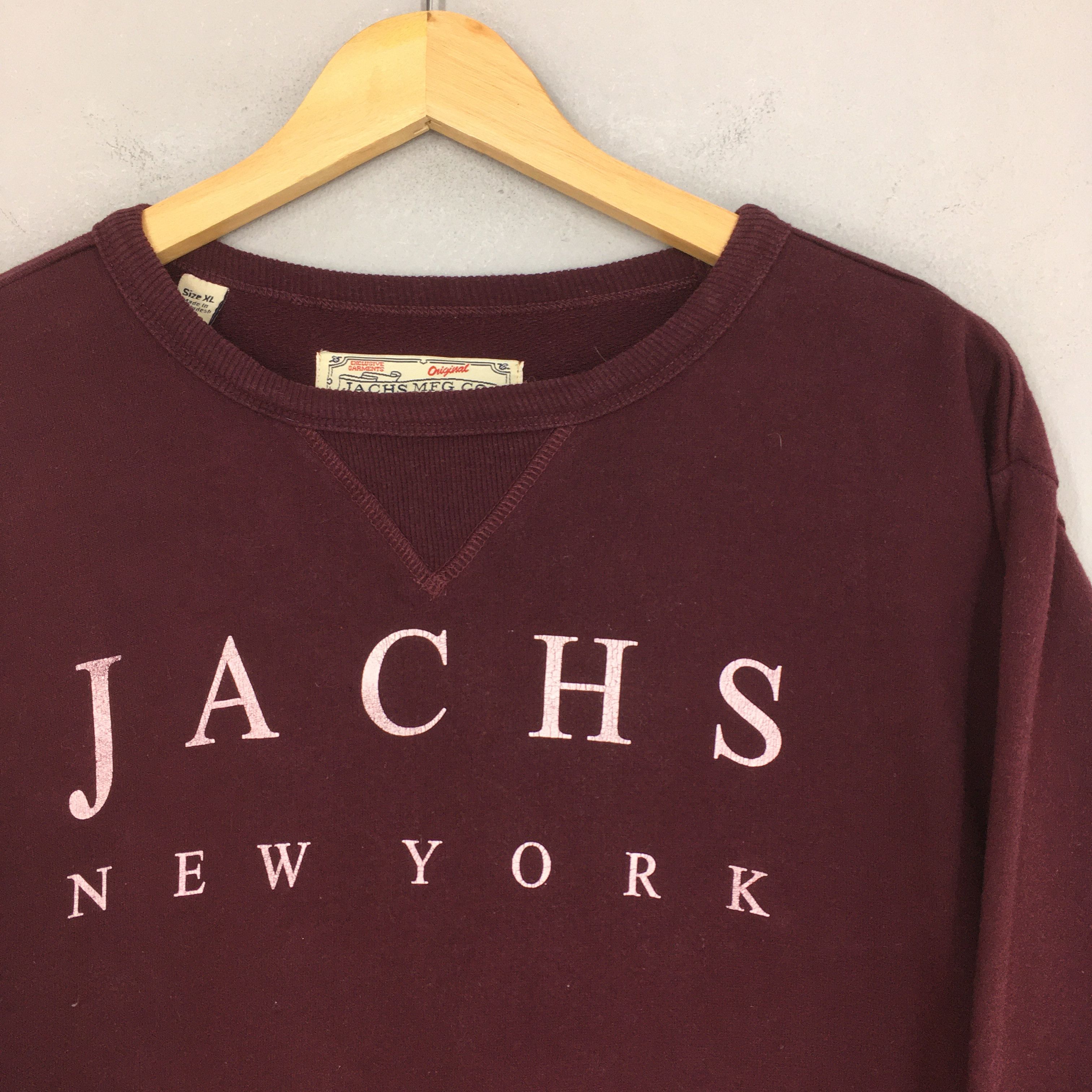 J.A.C.H.S. Mfg. Co. × JACHS NY × Vintage Vintage Jachs New York Maroon Sweatshirt XLarge Size US XL / EU 56 / 4 - 2 Thumbnail