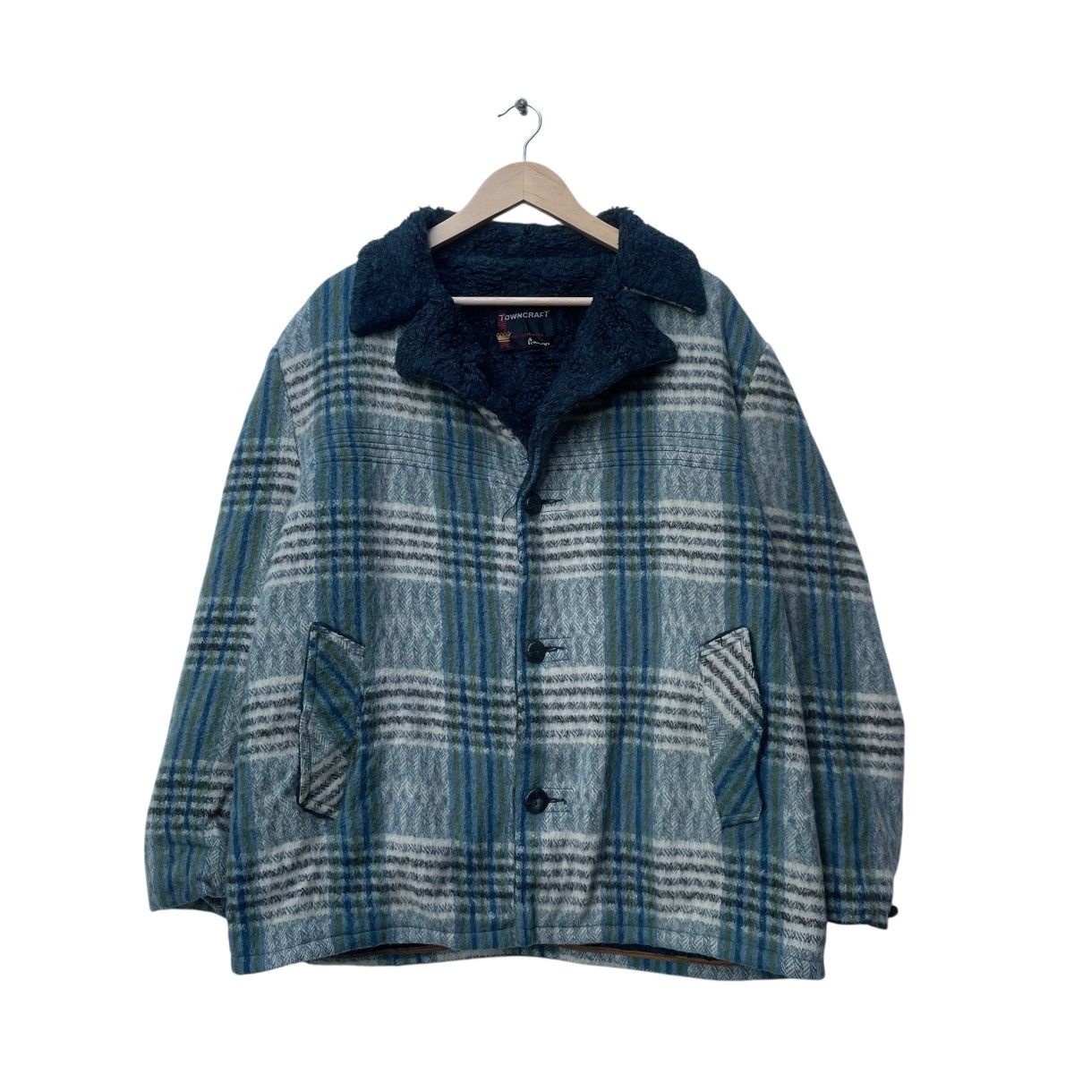 JCPenney × Vintage 💥Vintage TownCraft JC Penney Checked Shearling Blanket Warm Size US L / EU 52-54 / 3 - 1 Thumbnail