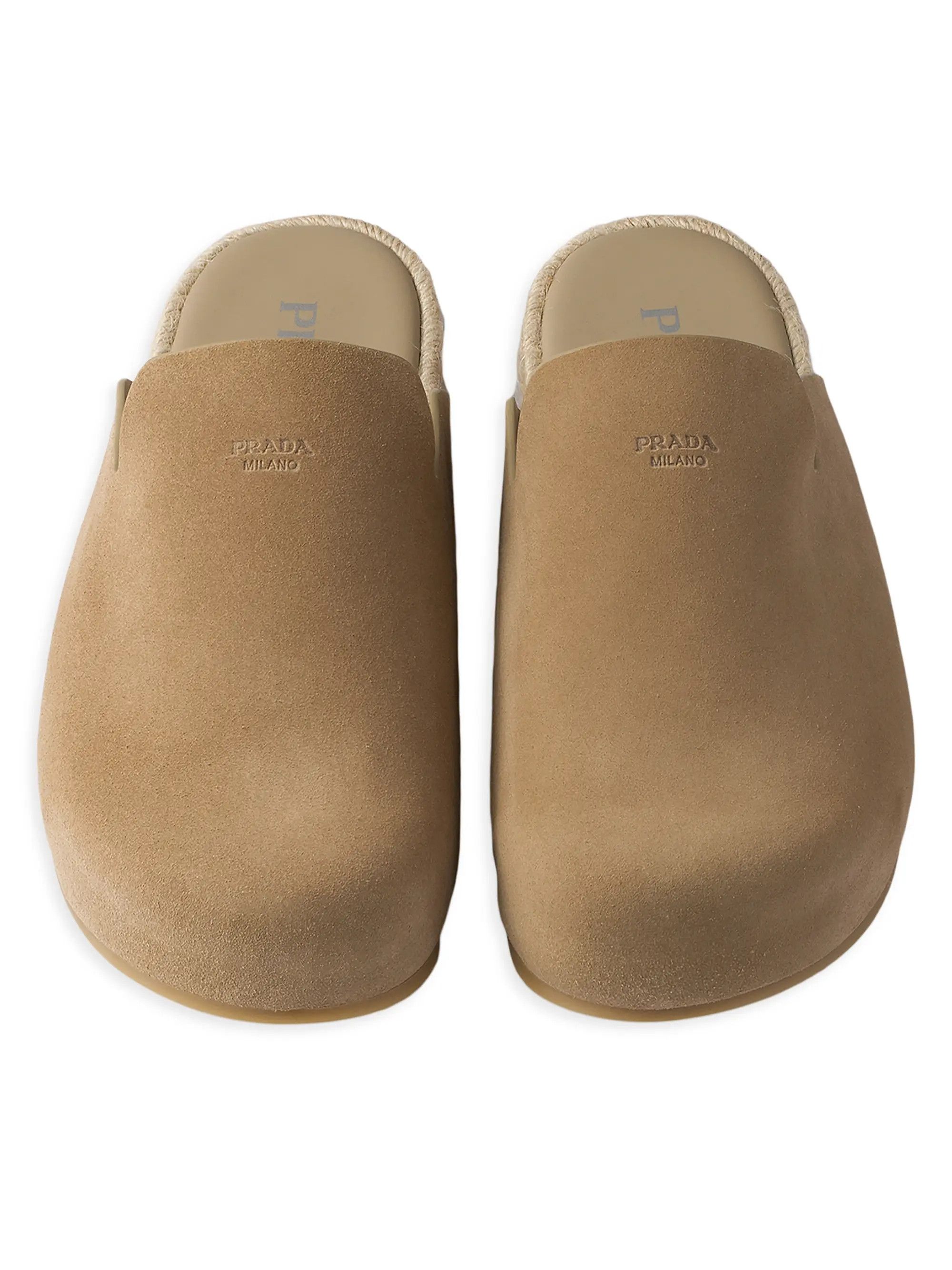 Prada o1bcso1str1025 Suede Mules in Khaki Size US 10 / EU 43 - 2 Thumbnail
