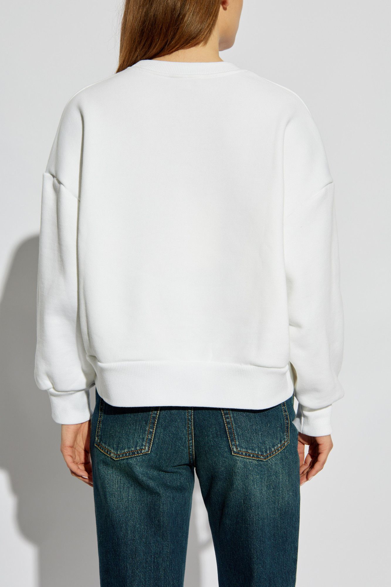 Alexander McQueen o1s22i1n1024 Boxy Cherry Blossom Skull Sweatshirt in White Size S / US 4 / IT 40 - 4 Thumbnail