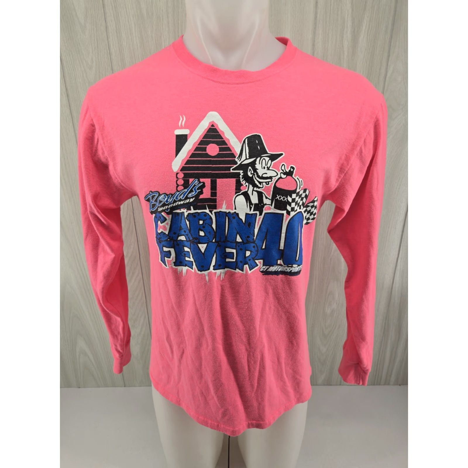 Vintage VINTAGE Boyds Speedway Ringgold Ga Cabin Fever 40 Pink L/S Shirt Size Medium Size M / US 6-8 / IT 42-44 - 2 Thumbnail