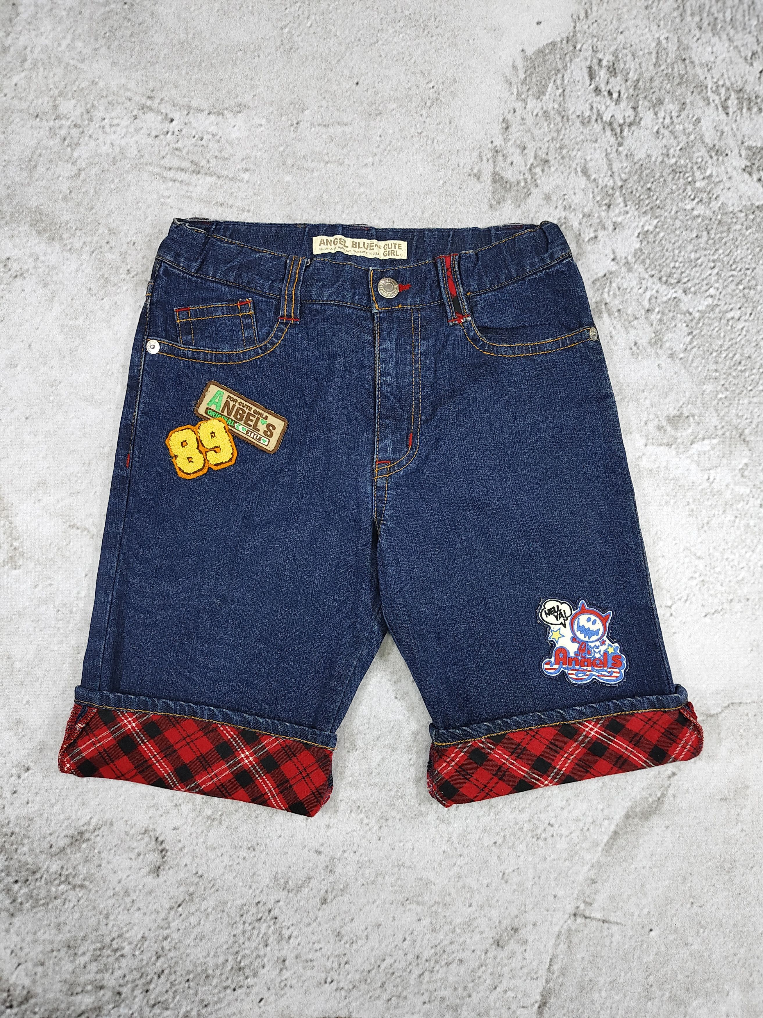 Angel Blue 00s Angel Blue❤️‍🔥Y2K Archive Cartoon Patch Plaid Hem Denim Size 30" / US 8 / IT 44 - 1 Thumbnail