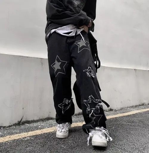 Other Printed Patchwork Male Baggy Jeans Size US 31 - 3 Thumbnail