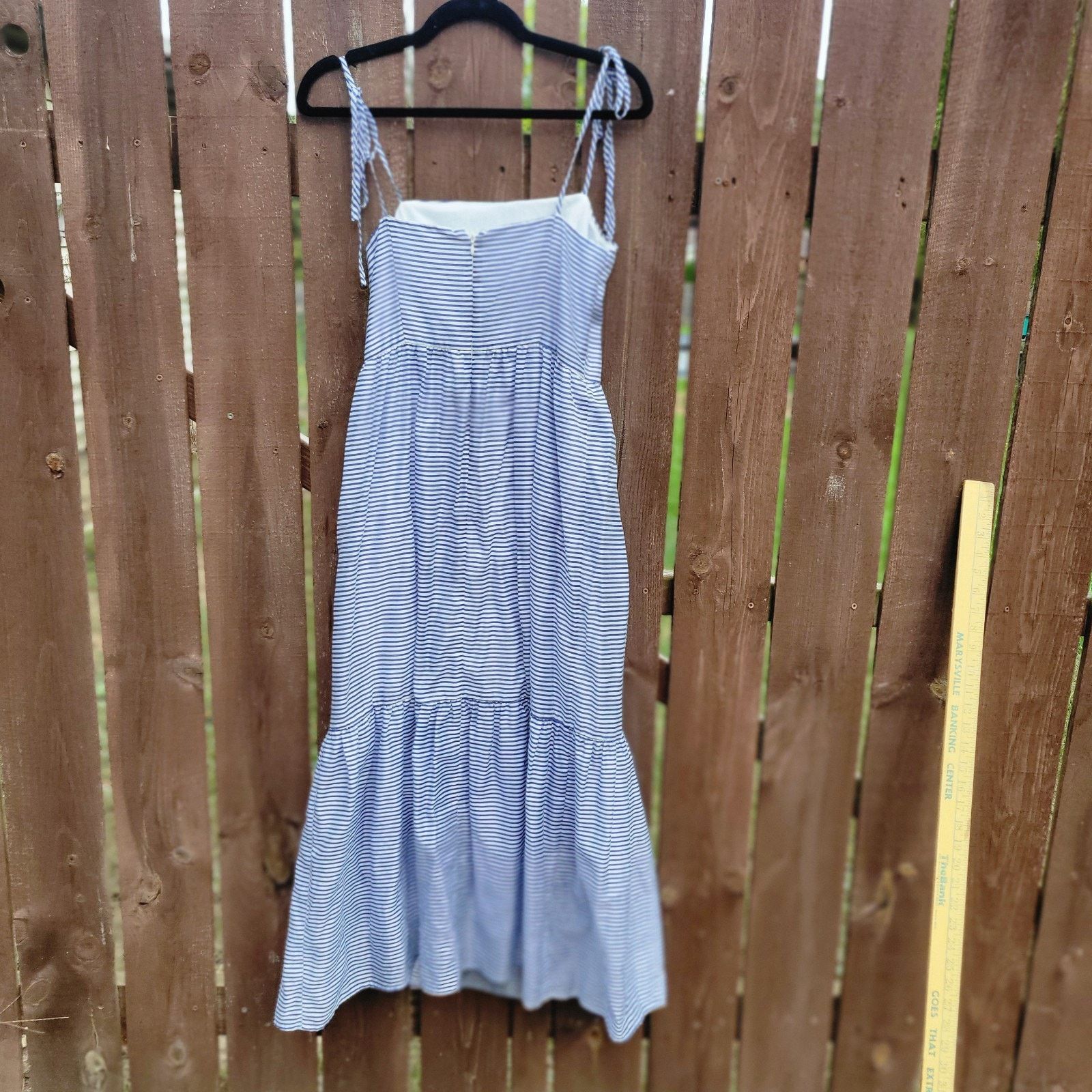 Gianni Valentino Gianni Bini Maxi Dress SZ 8 Navy Stripe Summer Tie Strap Size M / US 6-8 / IT 42-44 - 9 Thumbnail