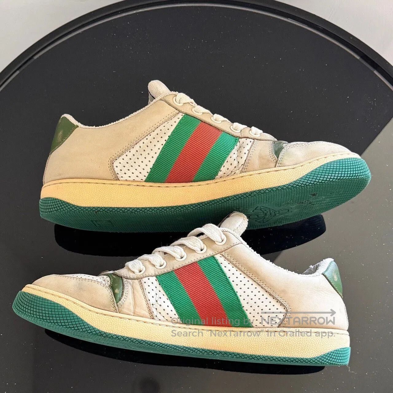 Gucci gucci screener gg vintage green sneakers. Size US 6.5 / EU 39-40 - 4 Thumbnail