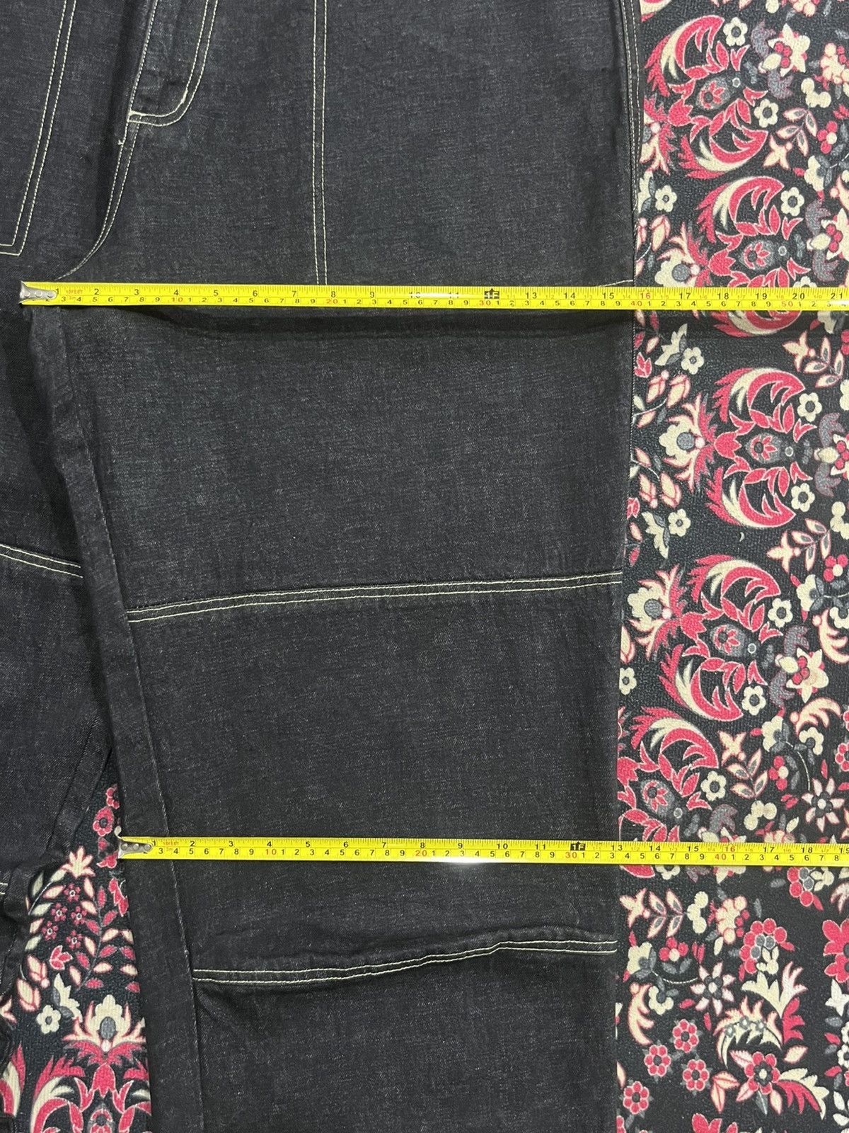 JNCO ⚡️Baggy⚡️Vintage Raw Blue Company Dark Washed Graffiti Jeans Size US 42 / EU 58 - 15 Thumbnail