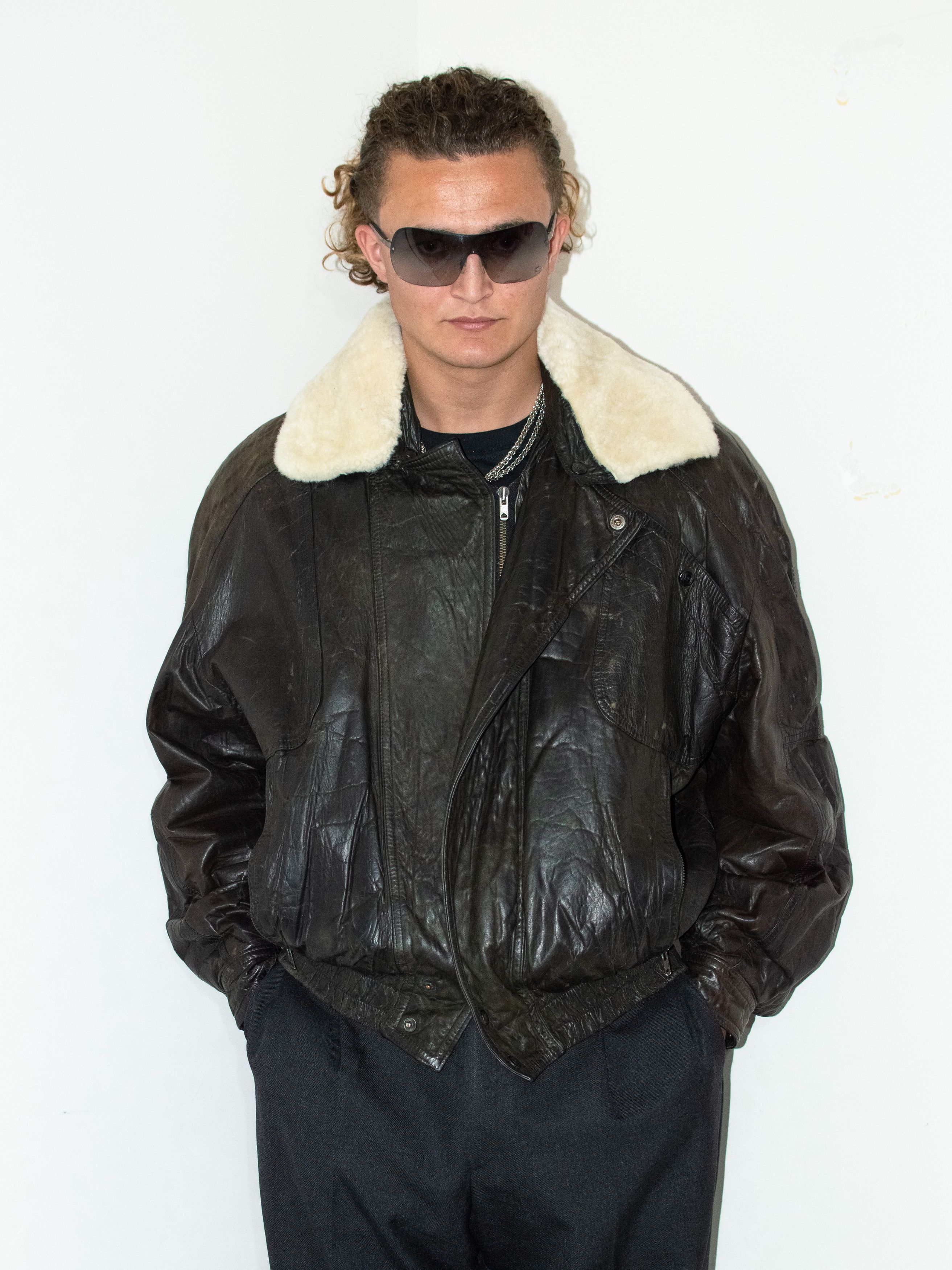 Japanese Brand × Vintage Vintage 80s Oversize Fur Collar Faded Dark Brown Jacket Size US XL / EU 56 / 4 - 4 Thumbnail