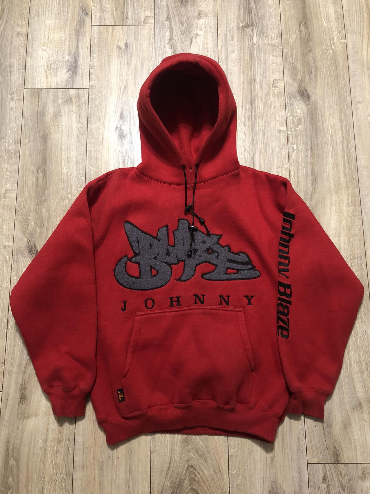 Image of Johnny Blaze Hoodie XL Vintage Hot Very Sweatshirt in Red, Men's