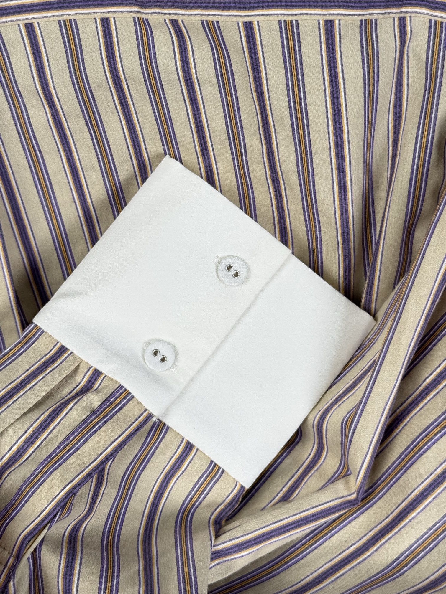 Designer UNWORN* Cut-off Cleric Stripe Button-up Shirt | CALVINLUO Size ONE SIZE - 4 Thumbnail