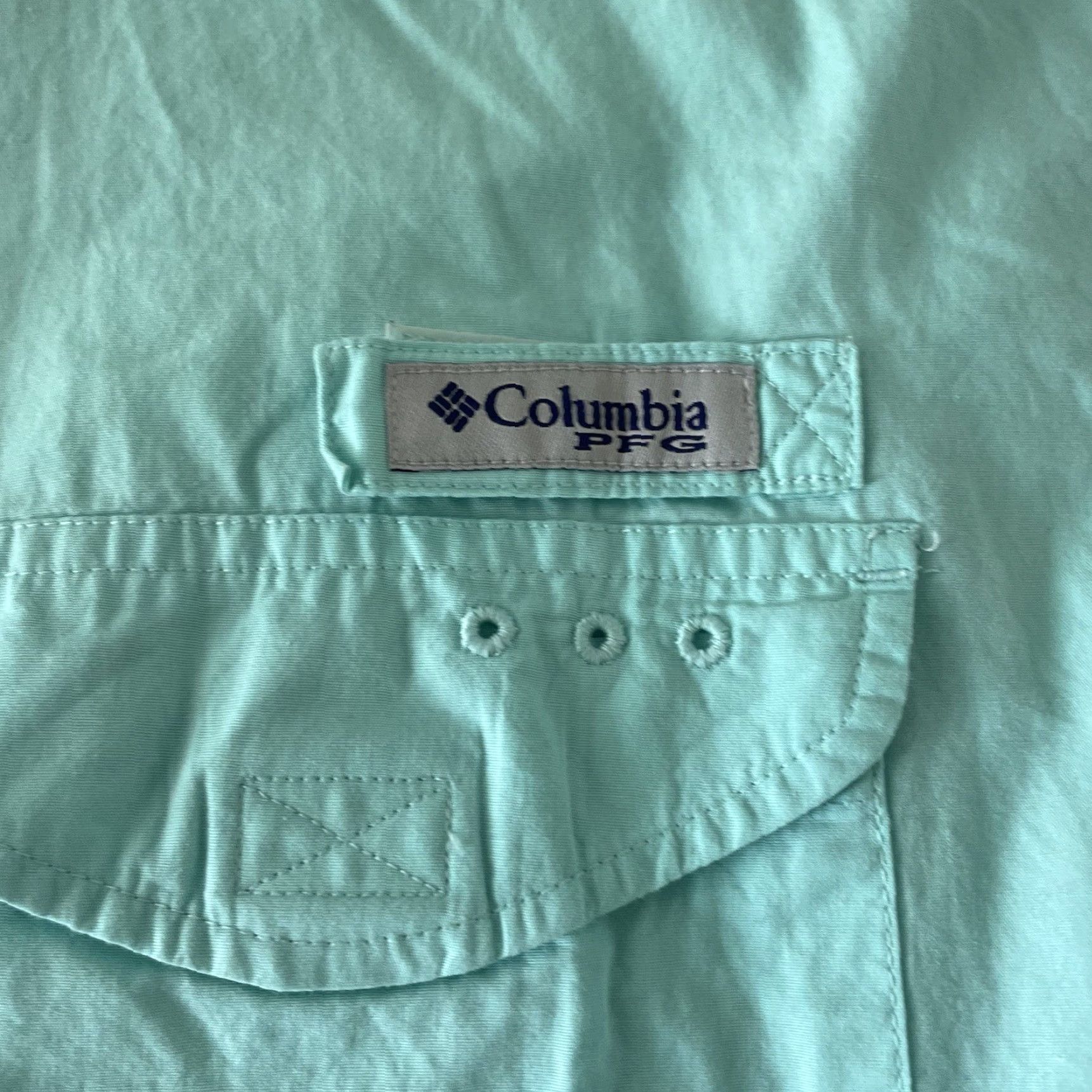 Altea Columbia PFG Men's Short Sleeve Button Front Shirt Mint Teal Size Medium Fishing Shirt + Logo Size US M / EU 48-50 / 2 - 2 Thumbnail