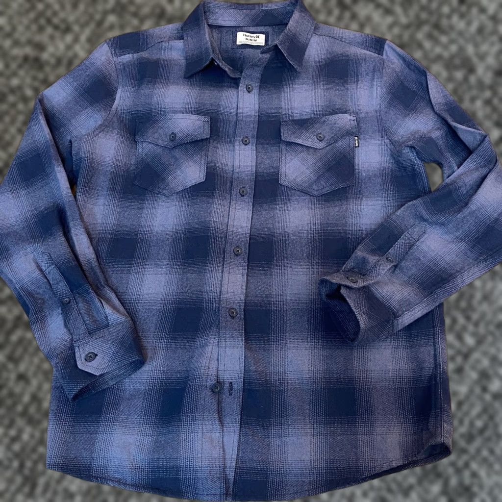 Hurley Hurley Flannel Shirt Mens Medium Blue Plaid Long Sleeve Button-Up Casual Size US M / EU 48-50 / 2 - 1 Thumbnail