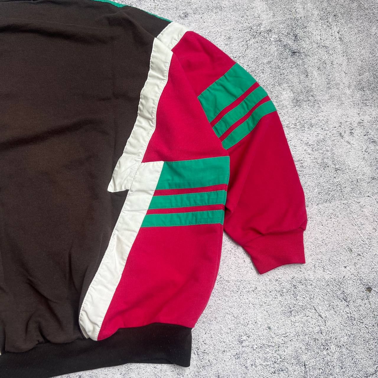 Adidas × Vintage Adidas 1/4 Zip Sweatshirt 90's - Vintage Brown (Size M-L) Size US M / EU 48-50 / 2 - 7 Thumbnail