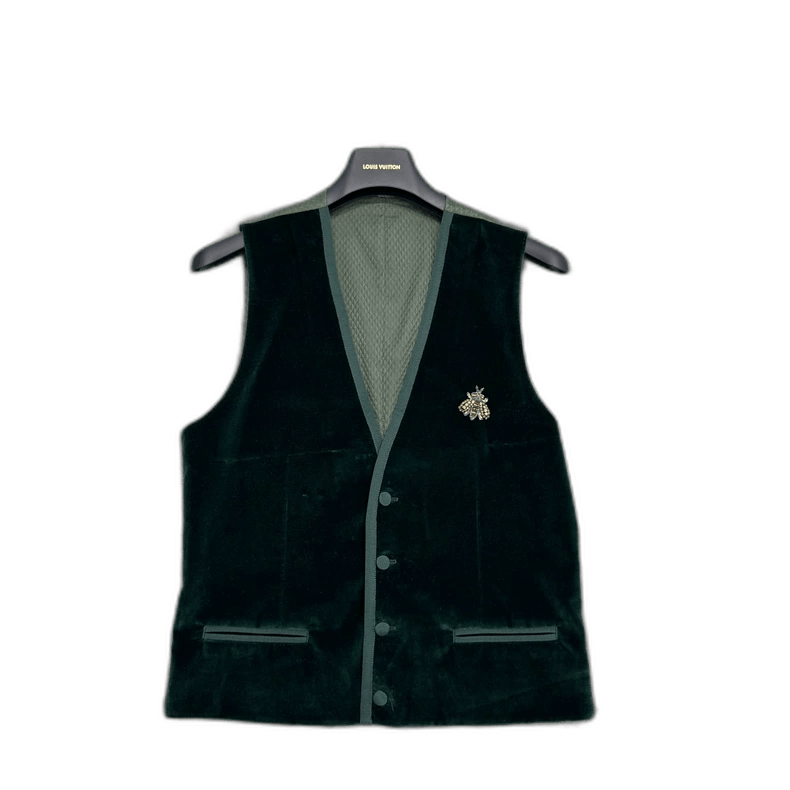 Dolce & Gabbana DG Velvet Beekeeper Vest with Rhinestones-yf Size US L / EU 52-54 / 3 - 1 Thumbnail
