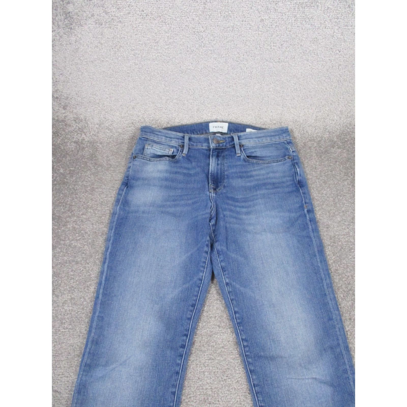 Frame FRAME Jeans Mens 30 Athletic Light Wash Denim Zip 33 Inseam Stains Tapered Regular Blue 2010s Mens Size US 30 / EU 46 - 2 Thumbnail