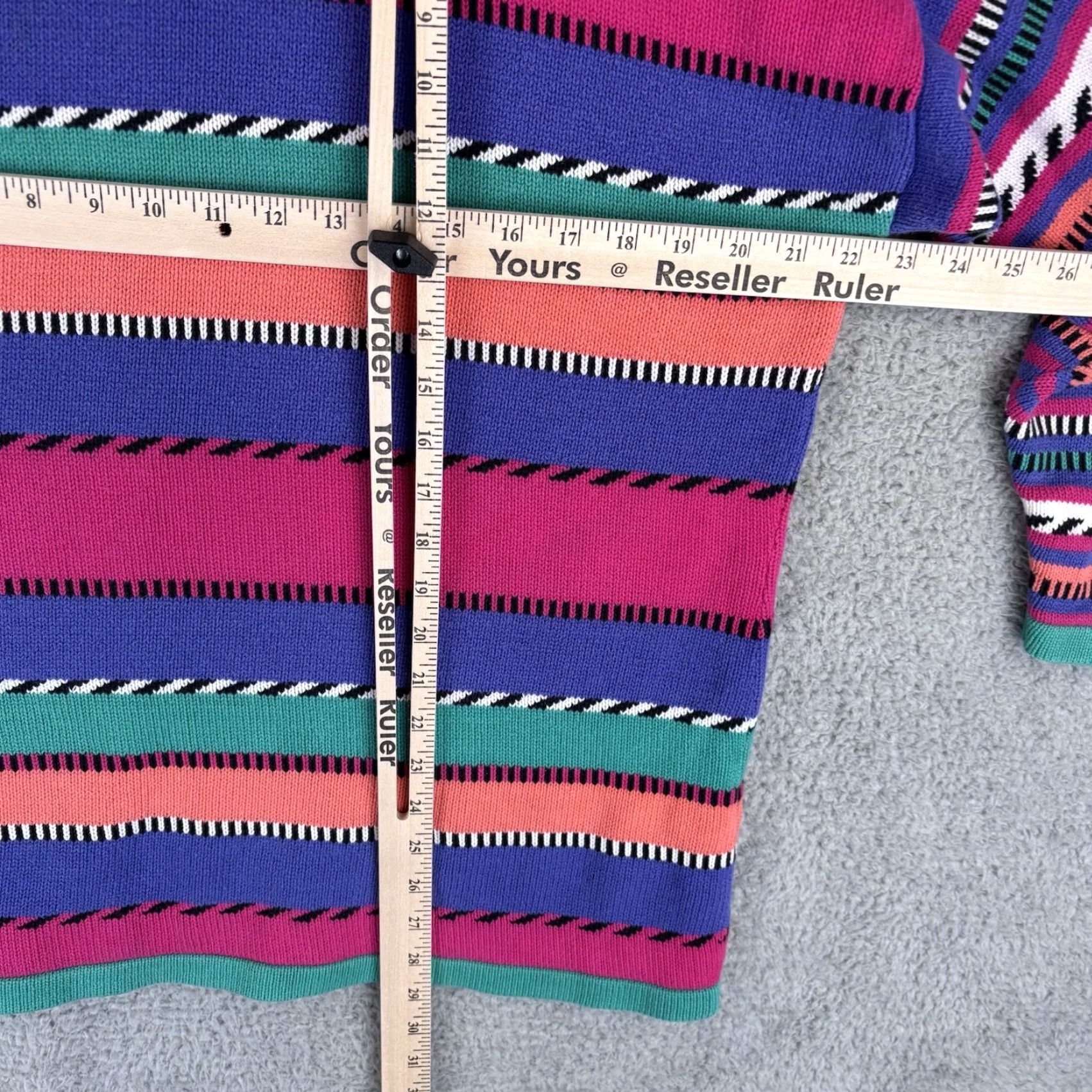 Vintage VINTAGE Capezio Sweater Womens Large Stripe Cotton Knit 90s Made USA Size L / US 10 / IT 46 - 6 Thumbnail