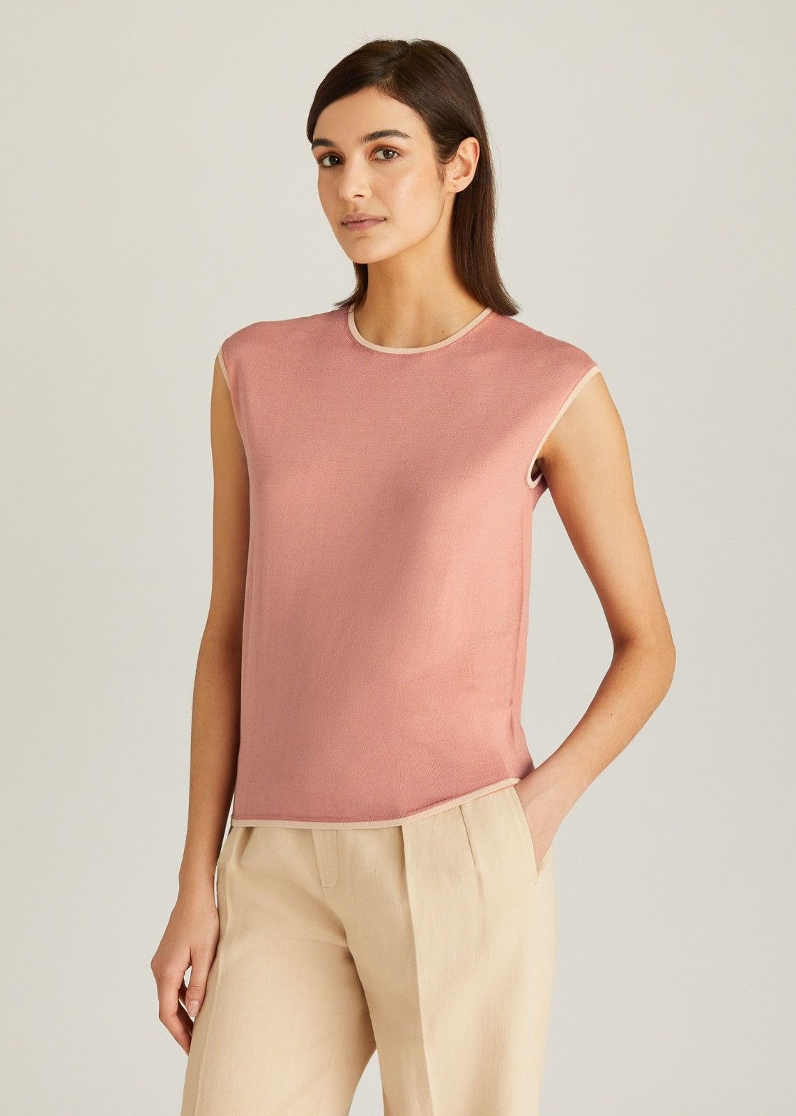 Loro Piana o1srvl11e1224 Neo Ventotene Top in Pink Size S / US 4 / IT 40 - 3 Thumbnail