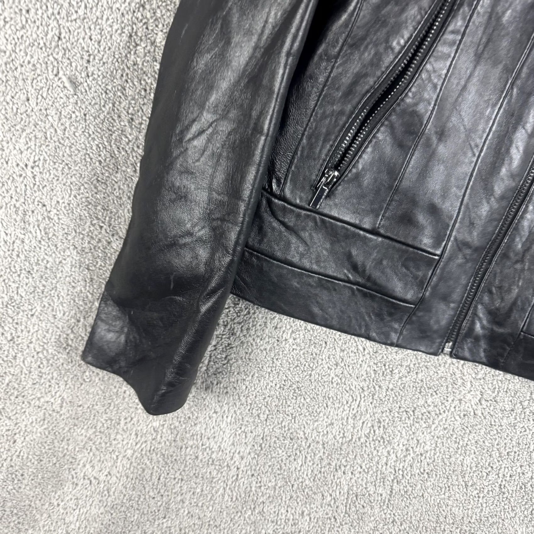 Vintage Wilsons Leather Jacket Womens Medium Black Genuine Leather Full Zip Pockets Size M / US 6-8 / IT 42-44 - 2 Thumbnail