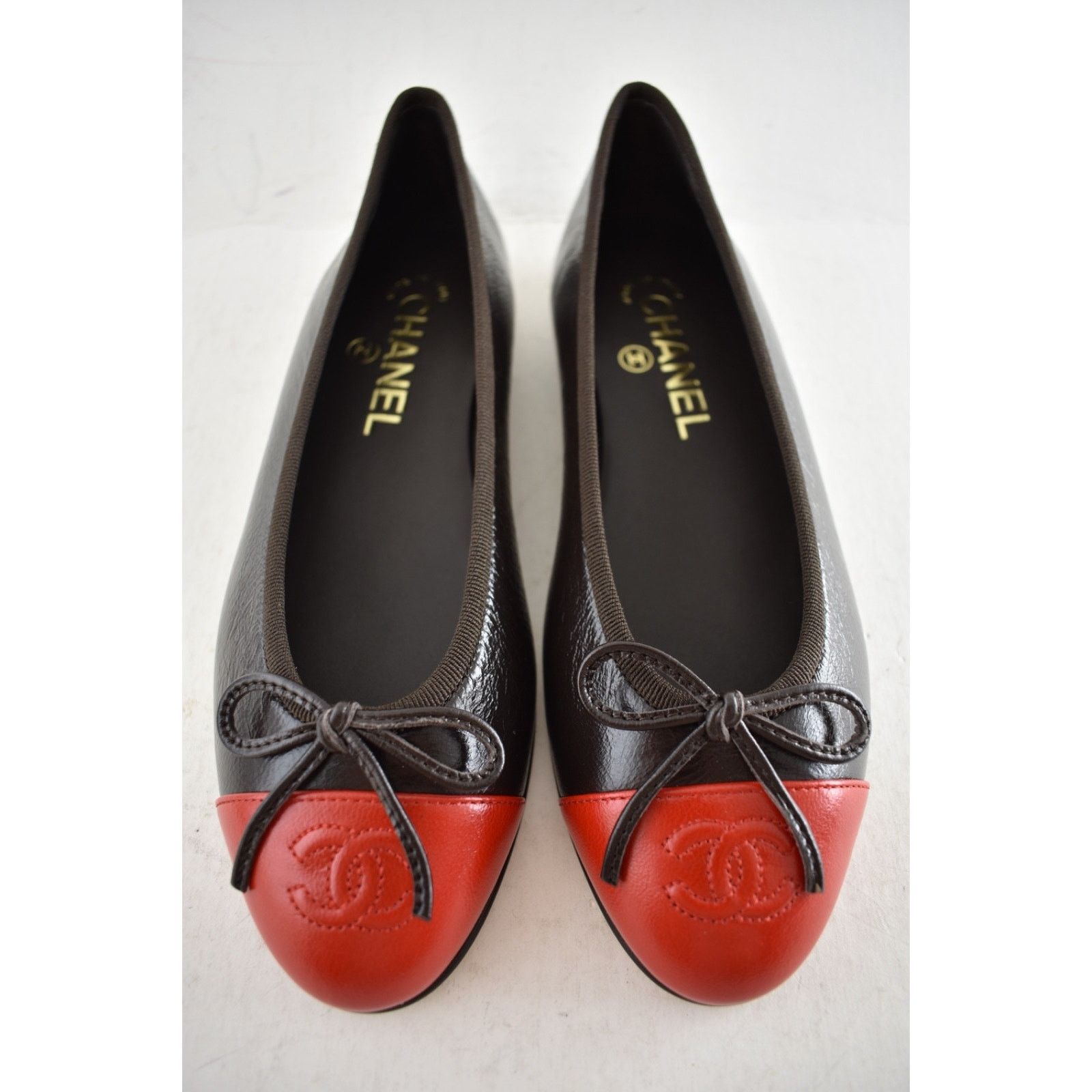 Chanel 26S Red Leather CC Logo Classic Ballet Ballerina Flat 36 Size US 6 / IT 36 - 8 Thumbnail