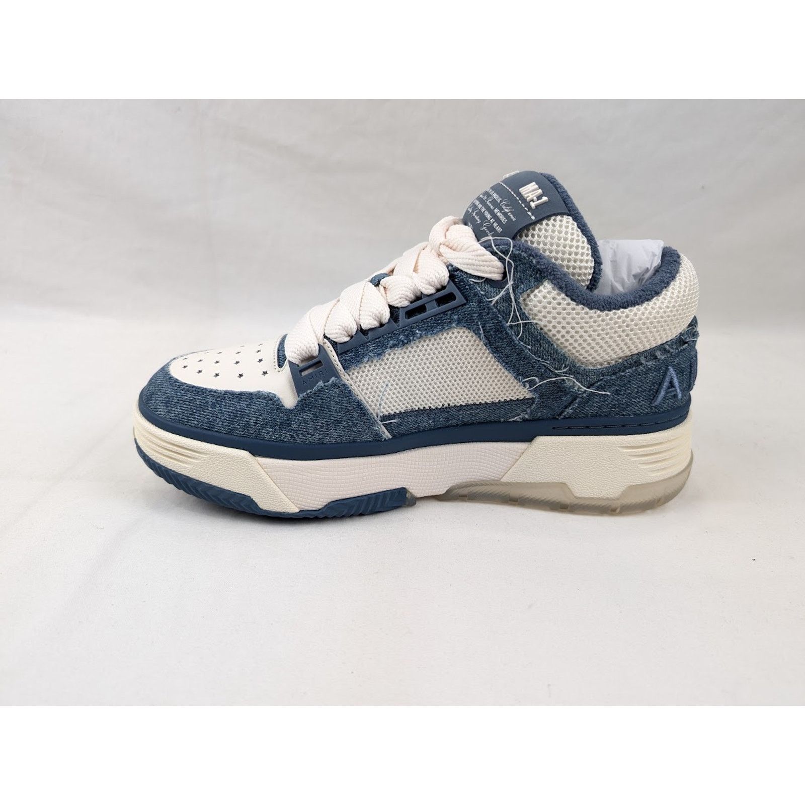 Amiri o1rshd1 Vintage Denim MA-1 Sneakers in Washed Indigo Size US 8 / EU 41 - 8 Thumbnail