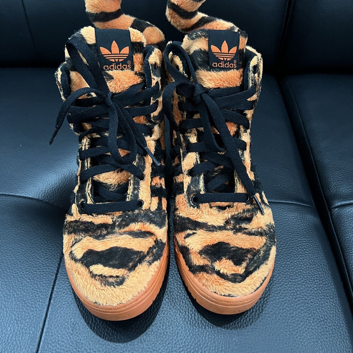 Jeremy Scott Adidas by Jeremy Scott FW14 Tiger Print Tail Sneakers Size US 6.5 / IT 36.5 - 7 Thumbnail