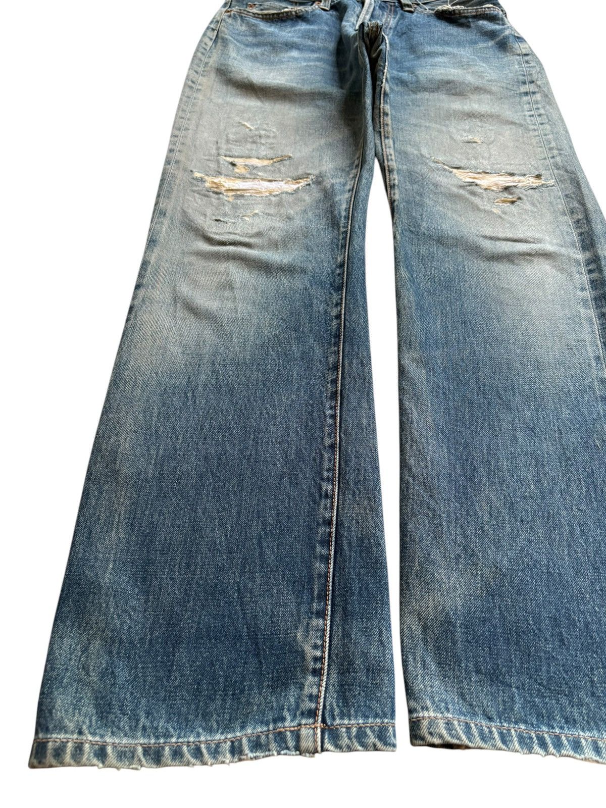 Japanese Brand Vintage Japanese Brand Selvedge Mud Wash Rip Baggy Jeans Size US 31 - 7 Thumbnail