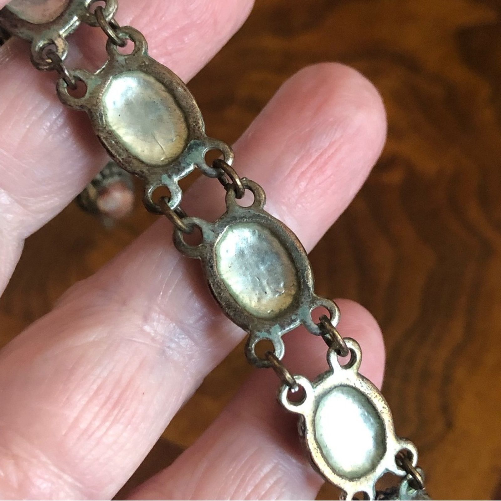 Vintage Vintage natural stone cabochon link bracelet Size ONE SIZE - 6 Thumbnail