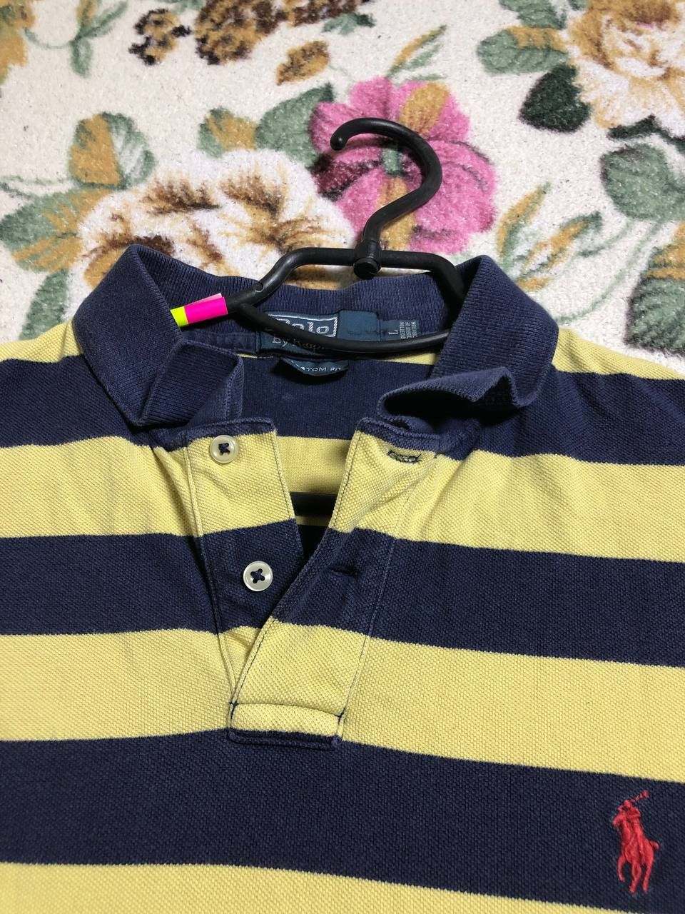 Polo Ralph Lauren Ralph Lauren Polo Shirt Yellow/Navy Striped Short sleeve Size US L / EU 52-54 / 3 - 5 Thumbnail