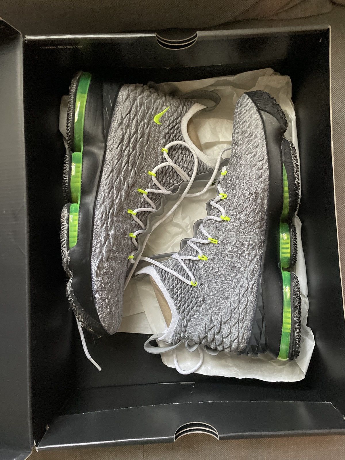 image of Nike Lebron Xv Ksa Air Max 95 Shoes in Grey, Men's (Size 11)