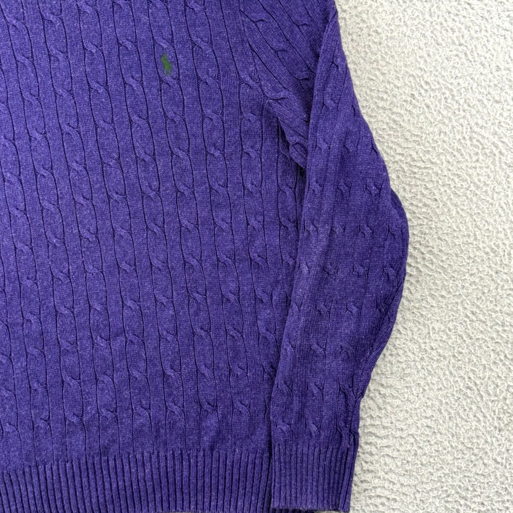 Polo Ralph Lauren VINTAGE Polo Ralph Lauren Sweater Mens XL Purple Long Sleeve 100% Silk Cable Knit Preppy Size US XL / EU 56 / 4 - 5 Thumbnail