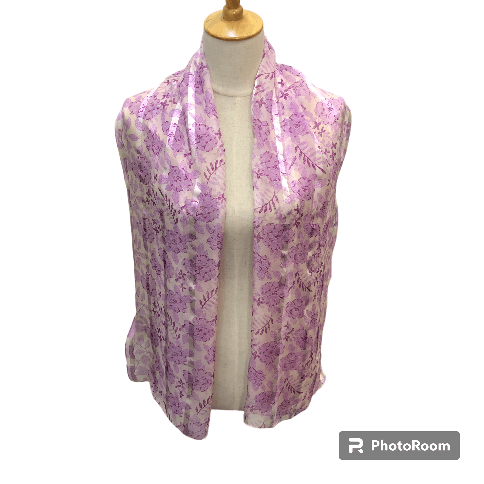 Nina Ricci Vintage Nina Ricci Floral Silk Stole Silk Scarf M1401 Size ONE SIZE - 1 Thumbnail