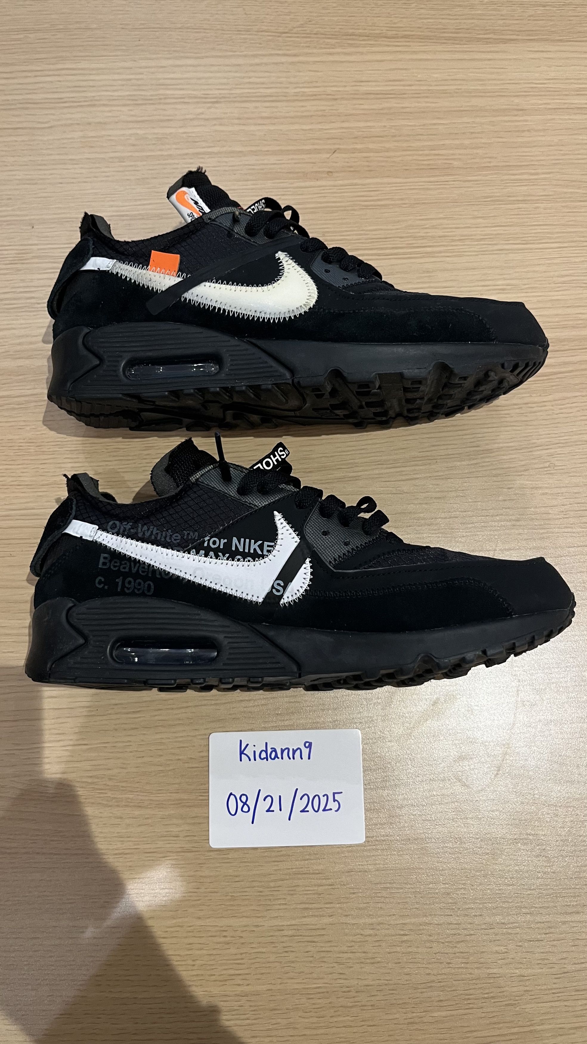 Nike × Off-White Nike Air Max 90 Off-White Black Size US 9.5 / EU 42-43 - 4 Thumbnail