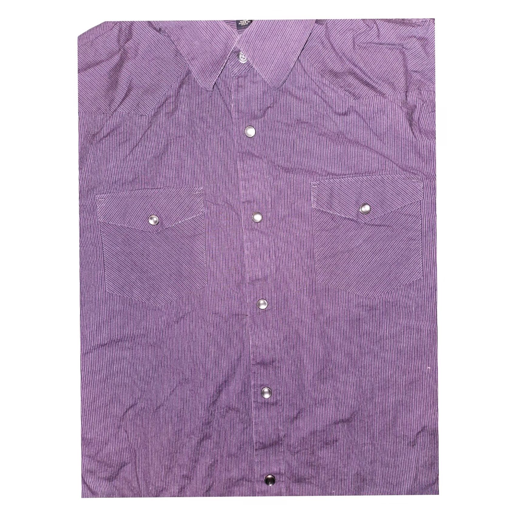 Banana Republic VINTAGE Banana Republic Pearl Snap Shirt Men L Purple Striped Preppy Western Cowboy Button-Up Size US L / EU 52-54 / 3 - 7 Thumbnail