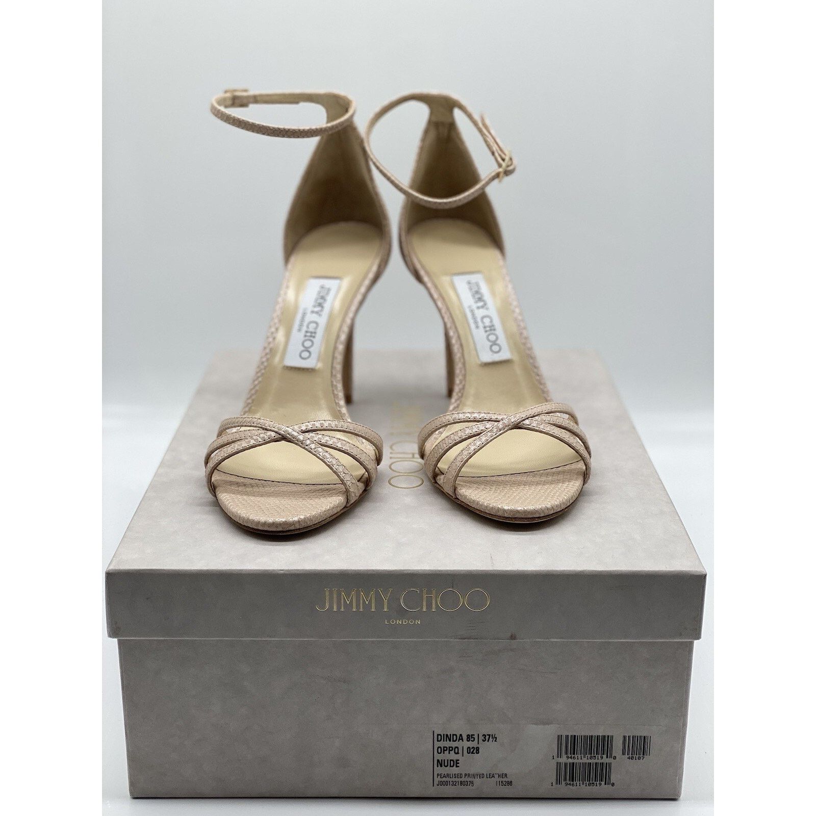 Jimmy Choo Jimmy Choo Dinda 85 Pearlised Printed Leather Pumps 37.5 EU Size US 7.5 / IT 37.5 - 5 Thumbnail