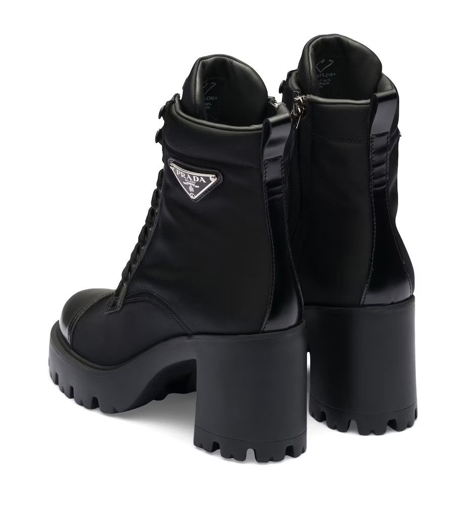 Prada o1B3y1r0526 Leather and Re-Nylon Boots in Black Size US 6 / IT 36 - 2 Thumbnail