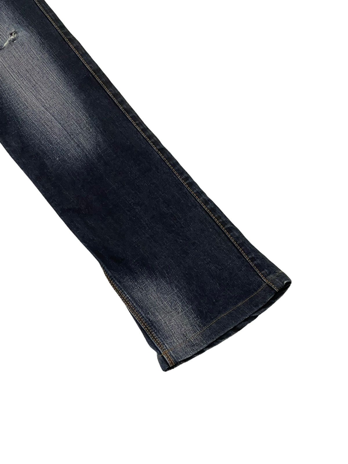 Japanese Brand Slim Jeans Nicole Club Distress Faded Low Rise Denim 7🟦5 Size US 32 / EU 48 - 4 Thumbnail