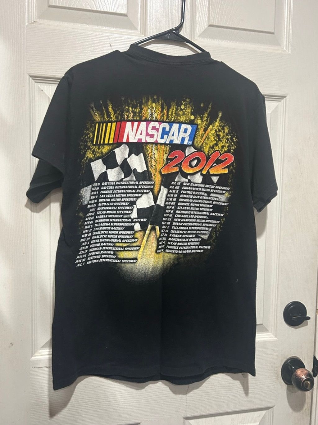 NASCAR Men's NASCAR Black Red 2012 Race Schedule Short Sleeve Tee L Size US L / EU 52-54 / 3 - 5 Thumbnail