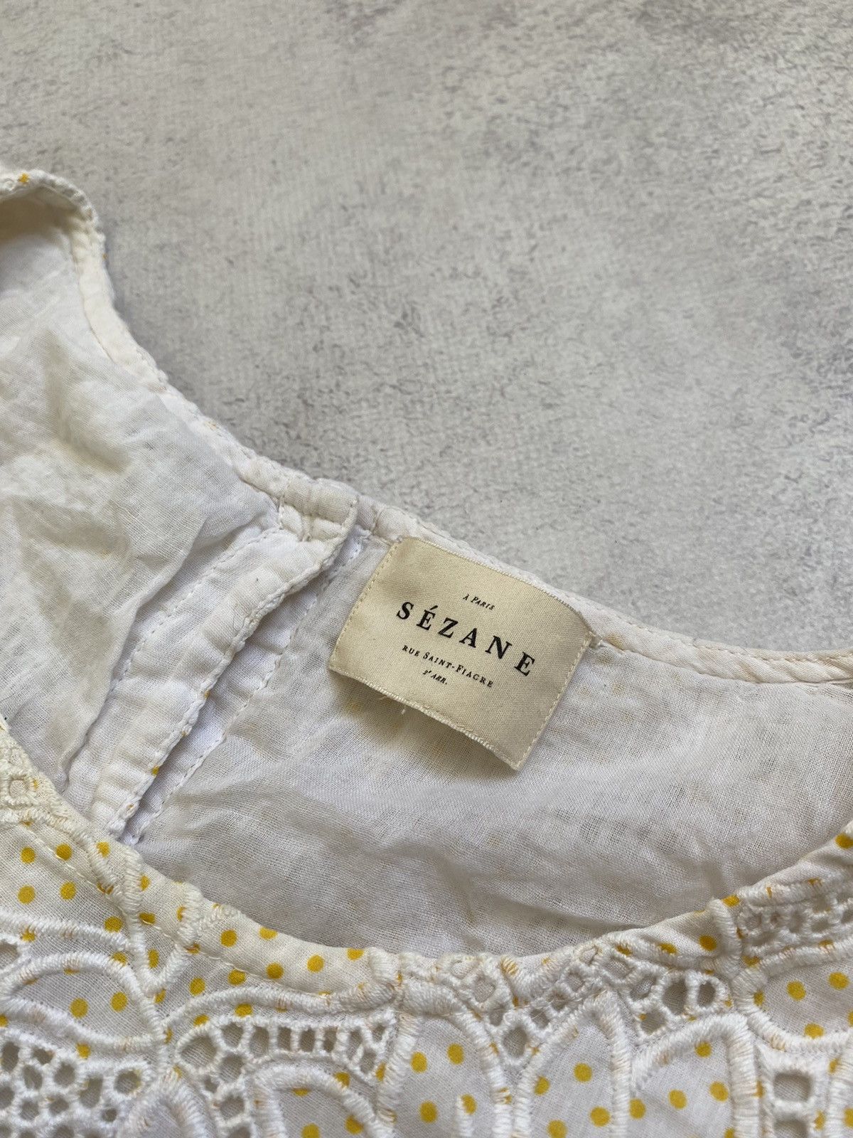 Sezane Sezane Embroidered Floral Ivory Polka Dot Mini Dress Size XS / US 0-2 / IT 36-38 - 12 Thumbnail
