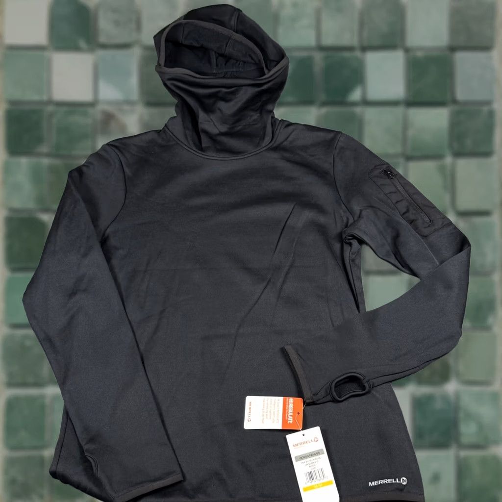 Merrell Merrell Hoodie M Select Regulate Black Fleece Outdoor Hooded Pullover Thumbhole Womens Size M / US 6-8 / IT 42-44 - 1 Thumbnail
