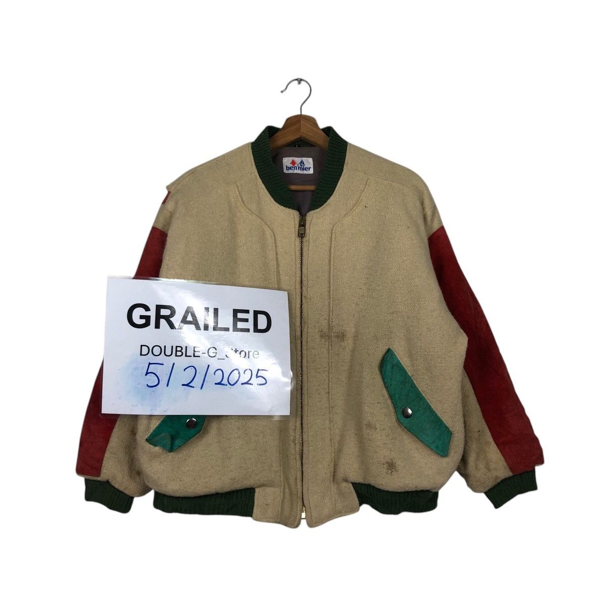 Japanese Brand × Vintage 📌Vintage Genuine Leather Bomber Jacket Ben Mier Issey Miyake Size US M / EU 48-50 / 2 - 1 Thumbnail