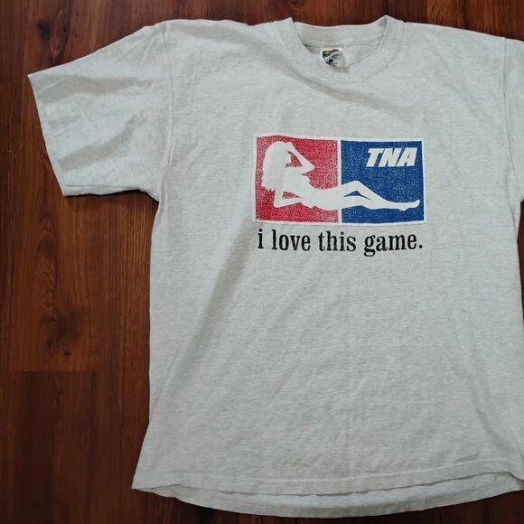Fruit Of The Loom Vintage Y2K TNA I Love This Game NBA Logo Parody T-Shirt Size US XL / EU 56 / 4 - 2 Thumbnail