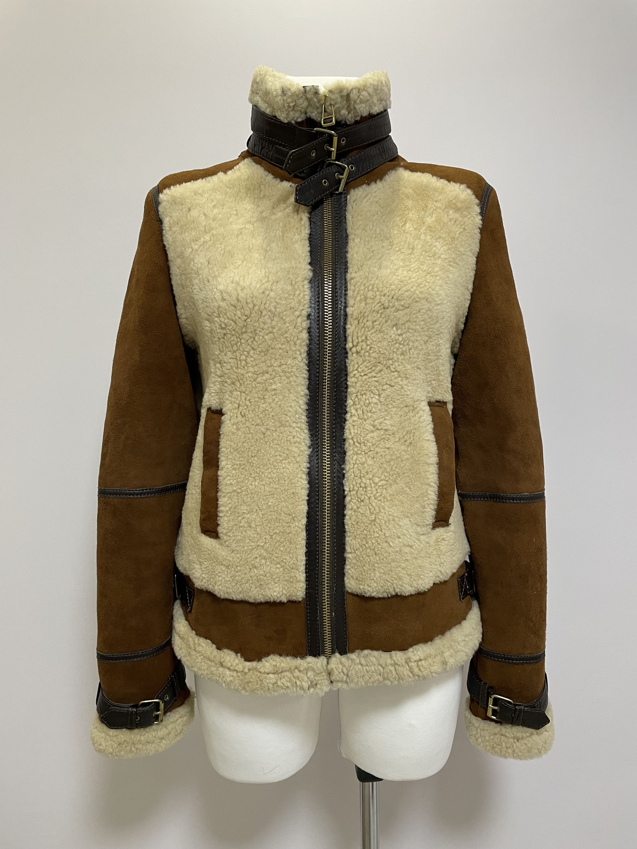 Massimo Dutti MASSIMO DUTTI Aviator Fur Shearling Bomber Jacket Sheepskin Size M / US 6-8 / IT 42-44 - 2 Thumbnail