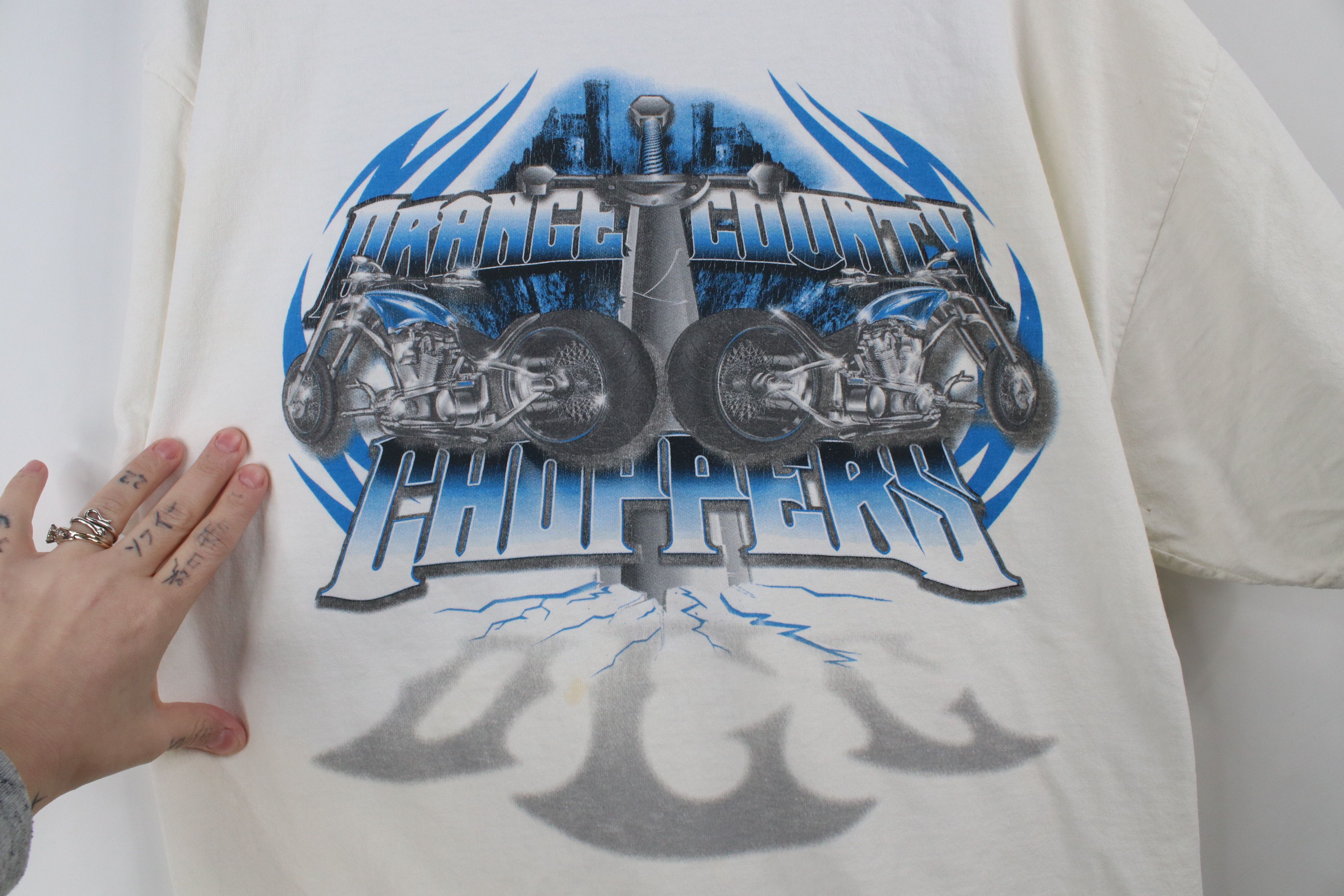 Vintage Vintage Y2K Orange County Choppers Tribal T-Shirt White Size US XL / EU 56 / 4 - 4 Thumbnail