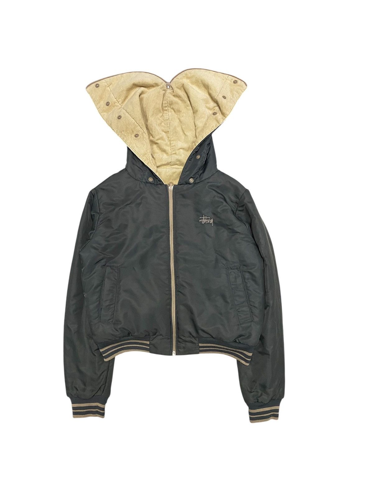 Stussy 2000s STUSSY reversible Padded Embroidered MA-1 Bomber crop Size US XS / EU 42 / 0 - 2 Thumbnail