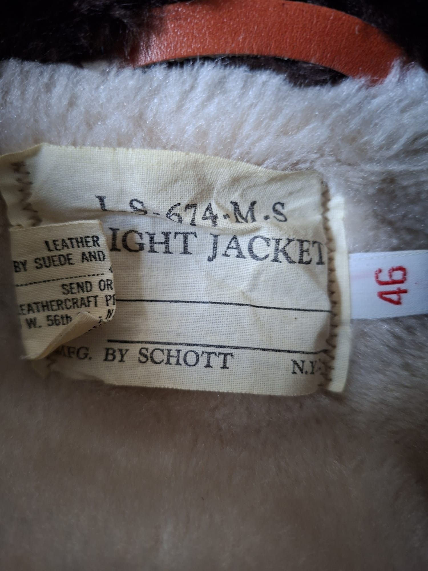 Schott Vintage Schott NYC IS674MS Leather Flight Jacket Made in USA Size US L / EU 52-54 / 3 - 4 Thumbnail