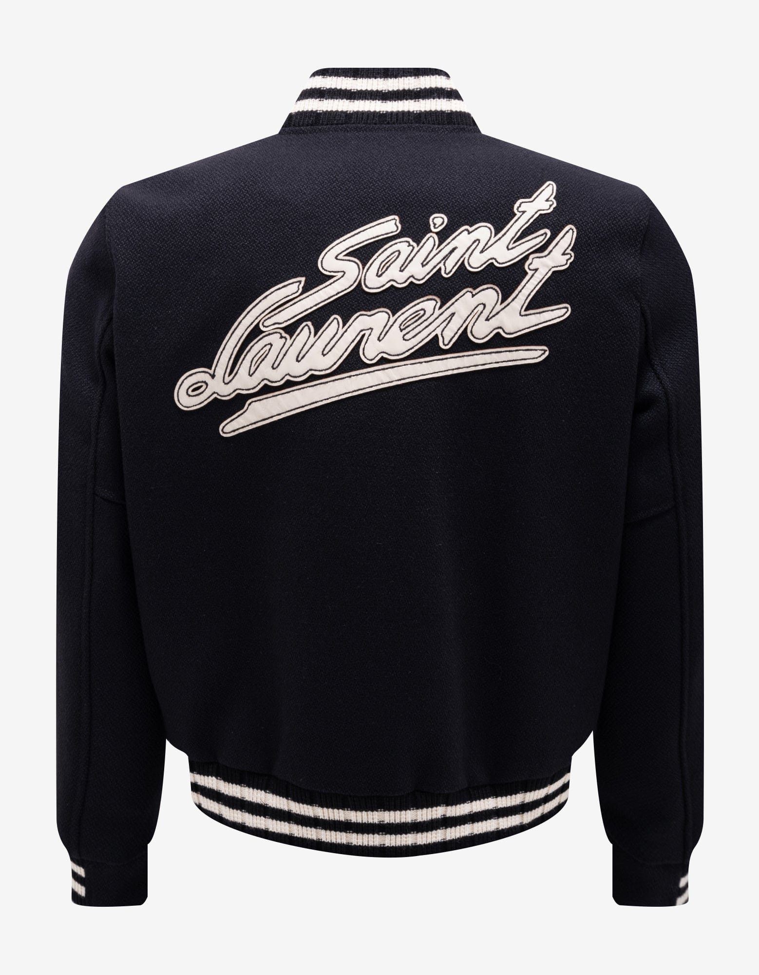Saint Laurent Paris Black College Teddy Jacket SIZE 50 Size US M / EU 48-50 / 2 - 2 Thumbnail
