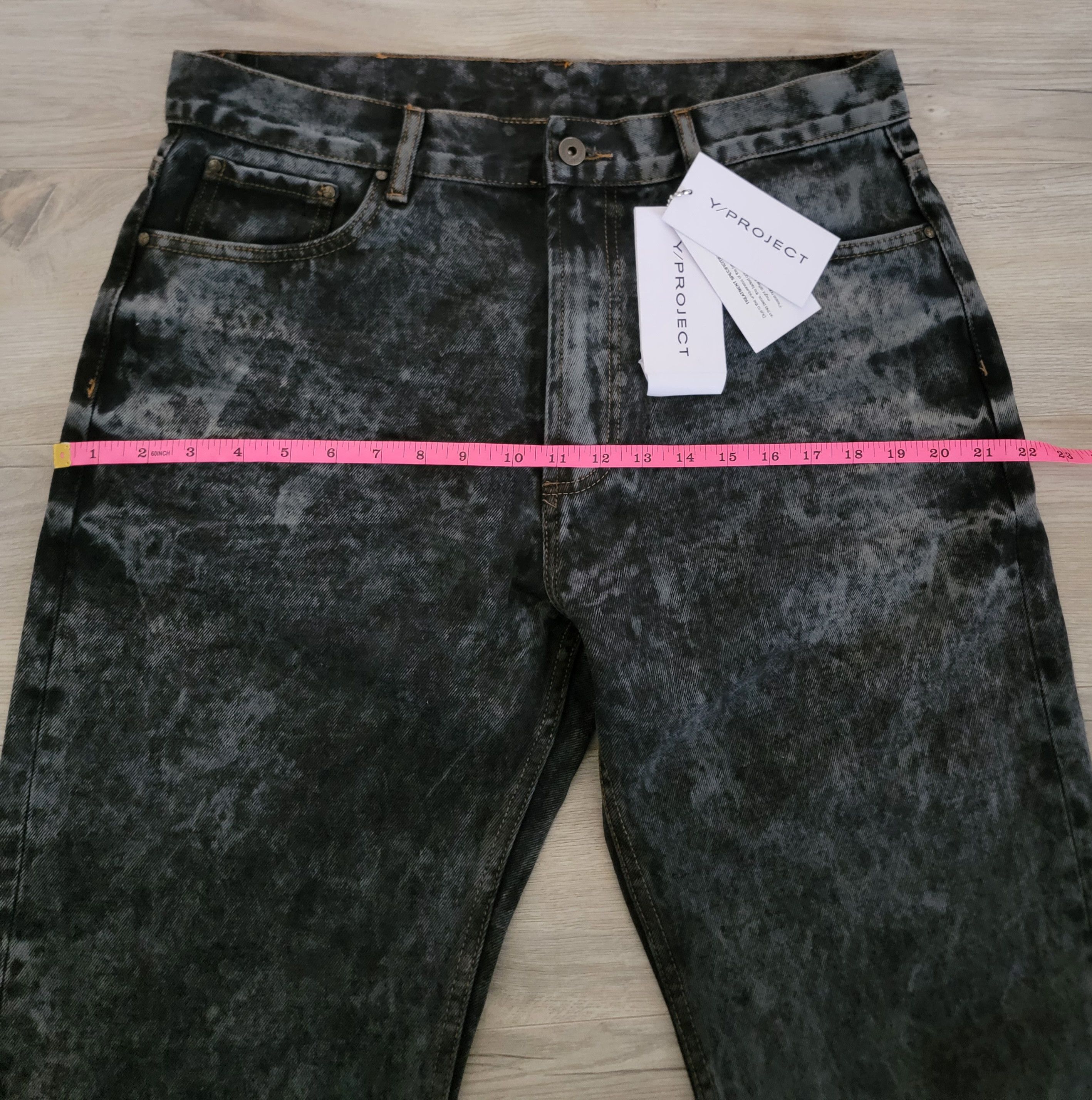 Y/Project Y/Project Unisex Cowboy Cuff Jeans Black Acid Wash sz 32 Size US 32 / EU 48 - 10 Thumbnail