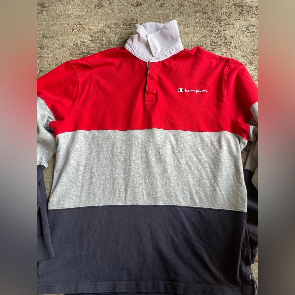 Champion Vintage Champion tree stripped long sleeves polo shirt Size US L / EU 52-54 / 3 - 1 Thumbnail