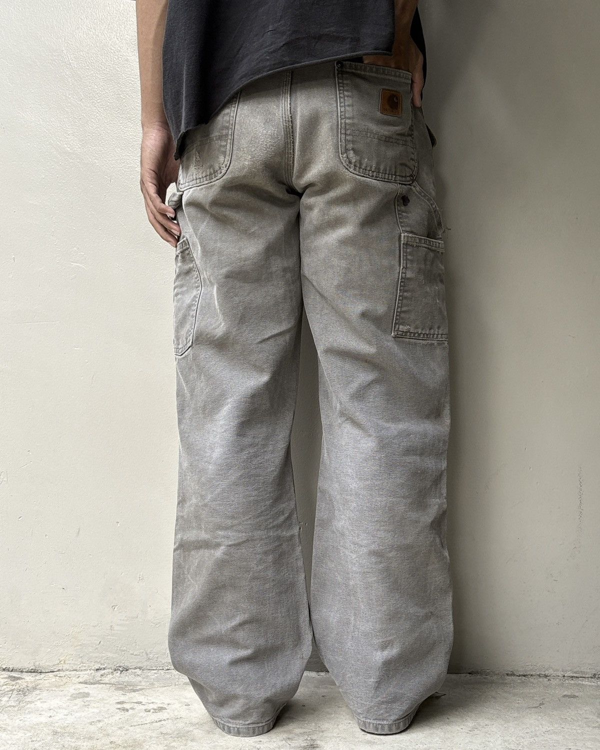 Carhartt Faded Grey Thrashed Carhartt Double Knee Pants Size US 30 / EU 46 - 5 Thumbnail