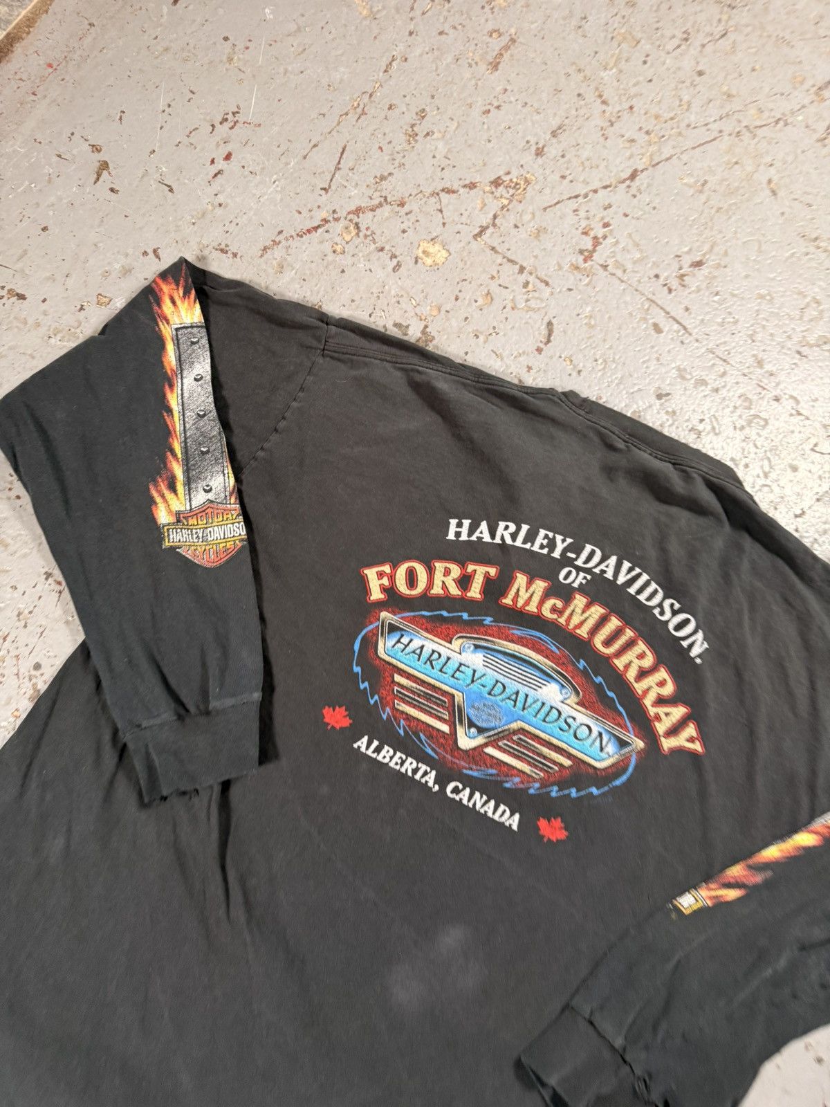 Harley Davidson Vintage Flaming Harley Davidson Longsleeve flames Tee Size US XXL / EU 58 / 5 - 9 Thumbnail